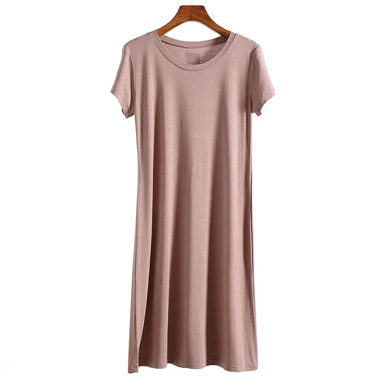 

Short sleeve modal long dress large size T-shirt dress women's summer loose dress
