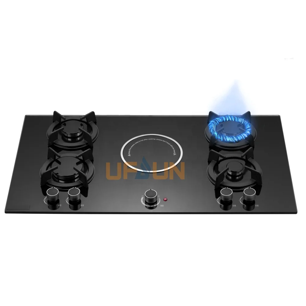 
China market easy cleaning 90cm 5 burners hotplate induction style Easy to operate 5 burner table top gas stove 