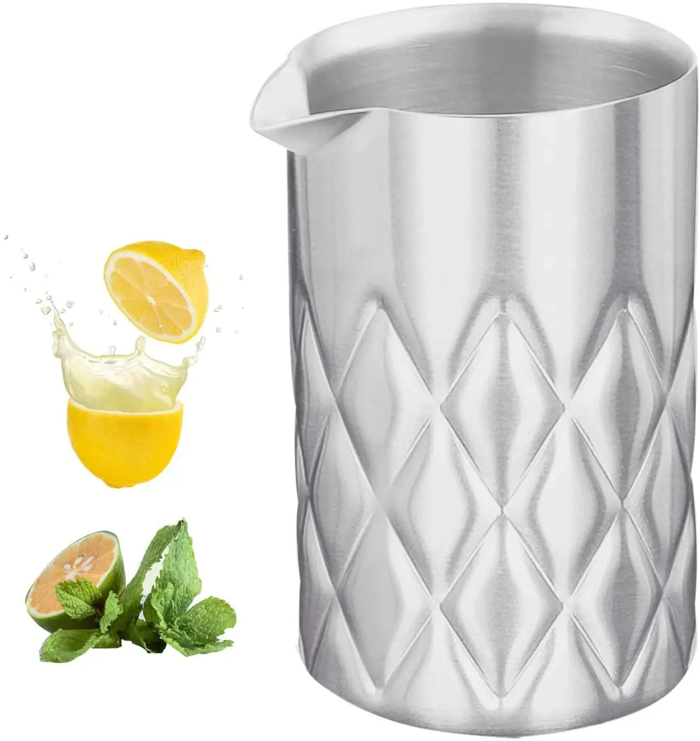 

Double-walled And Vacuum Insulated Stainless Steel Stirring Tin Cocktail Cup Mixing Glass, Silver, customized color