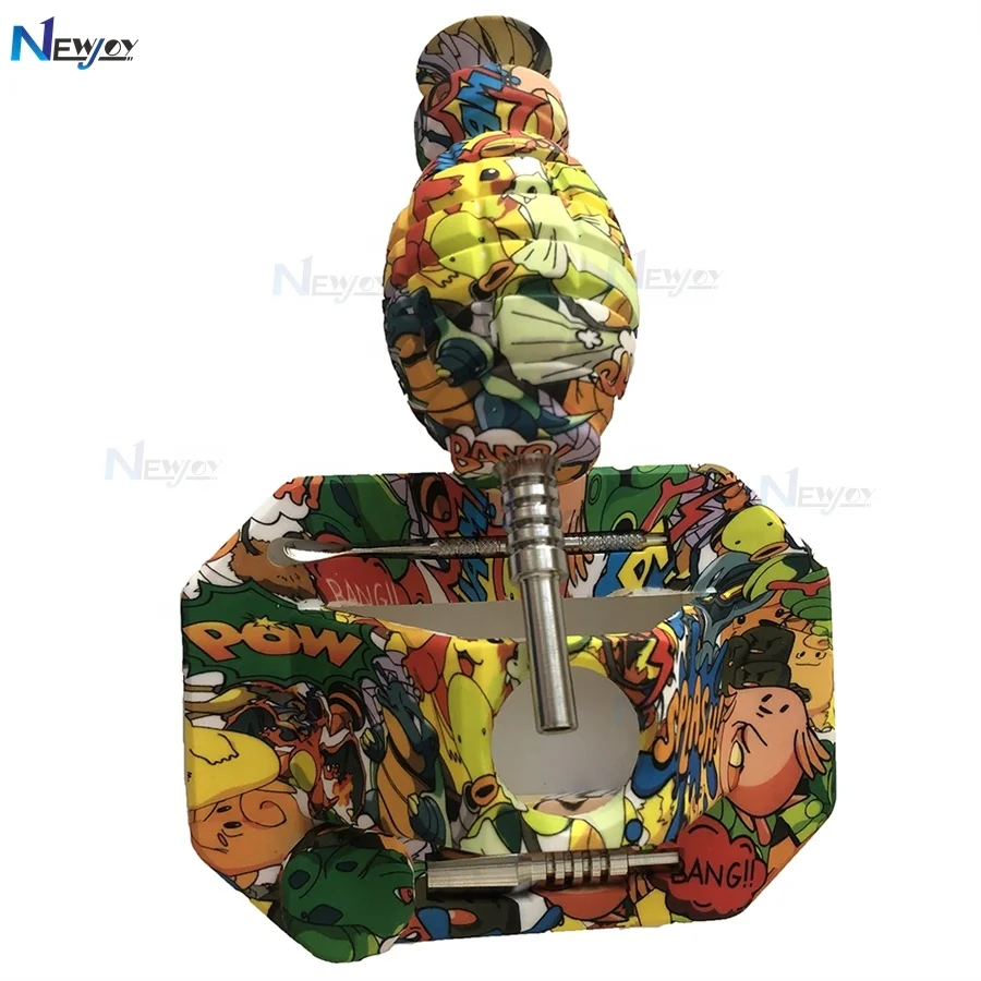 

Newjoy CR18 Portable Dab Rig Nector Collector Honey Straw Weed Accessories Smoking Pipes Honey Straw Dab, Mixed designs colors