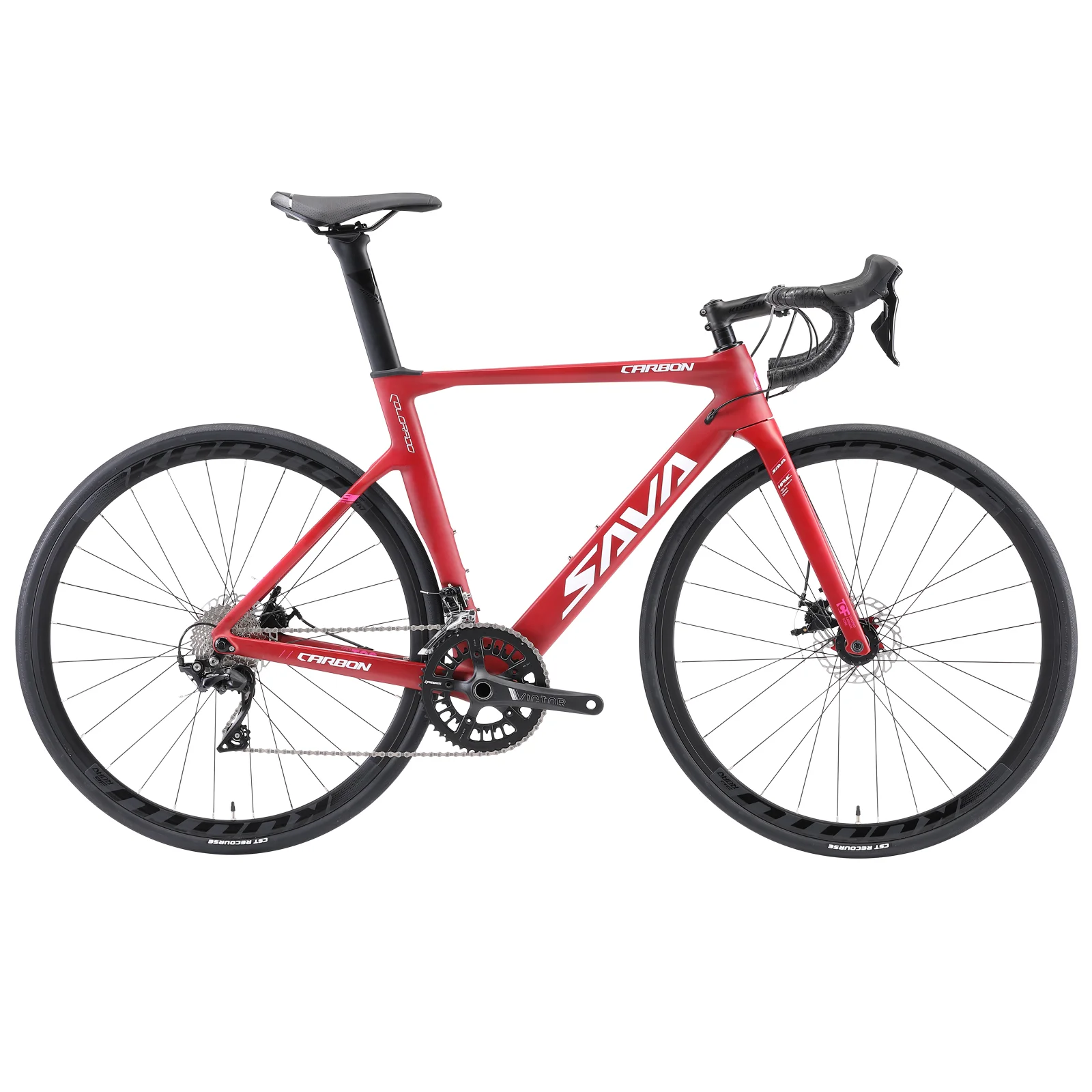 

New 700c road bike racing bike SAVA R08 R7000 road bike 22 speed carbon fiber bicycle for adult, Black / red