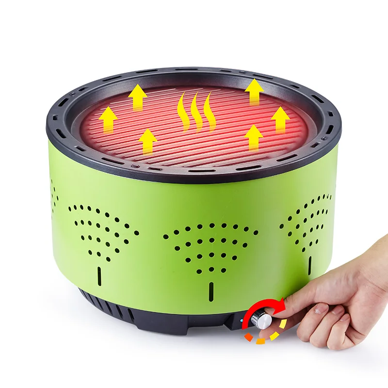 

Outdoor Mini portable barbecue charcoal grill, Red/ black/ green/blue