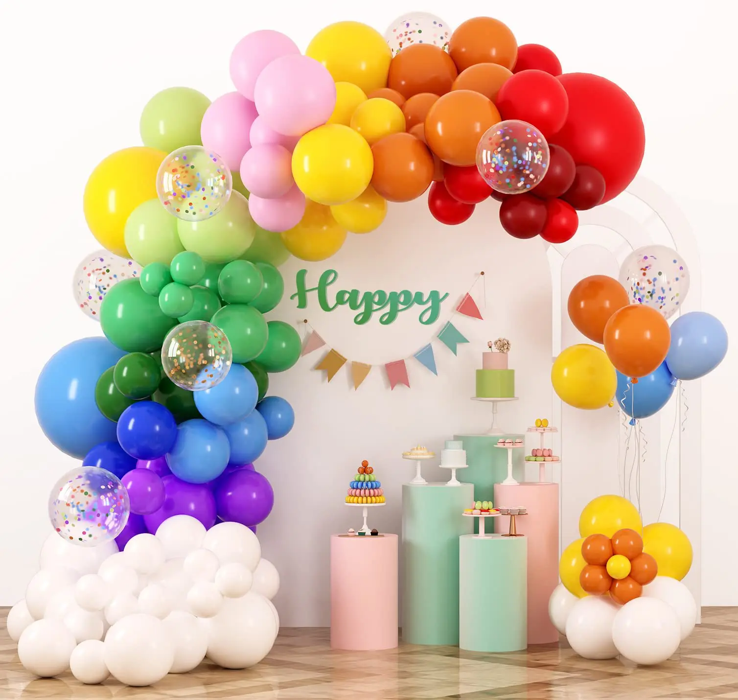 

DAMAI Colorful Rainbow Arch Latex Balloon Chain Celebration Party Decoration Balloons Birthday Party Supplies