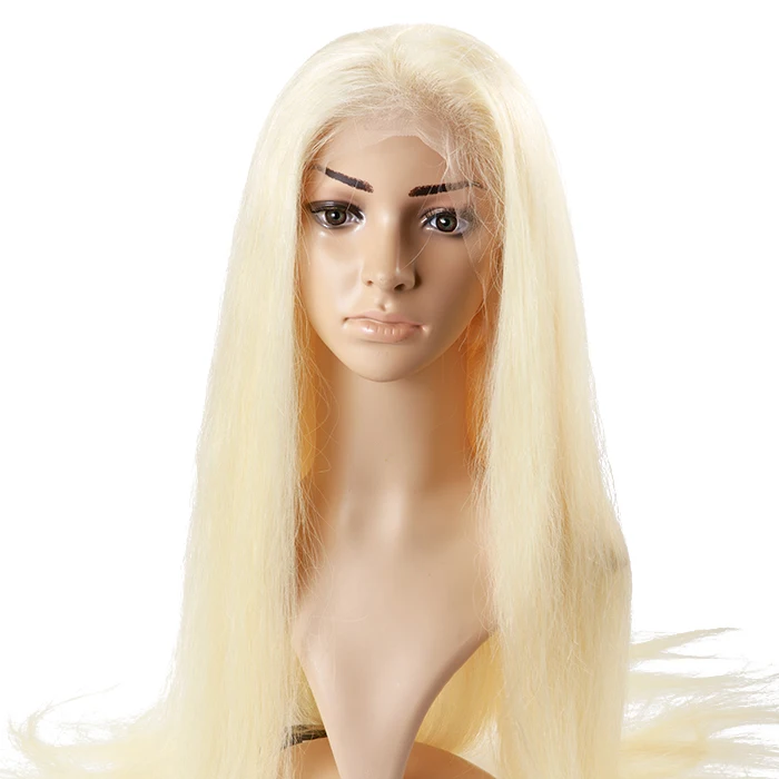 

GS Hair Silk Straight 130% Density Glueless 613 Full Lace Wig Human Hair With Baby, Natural color