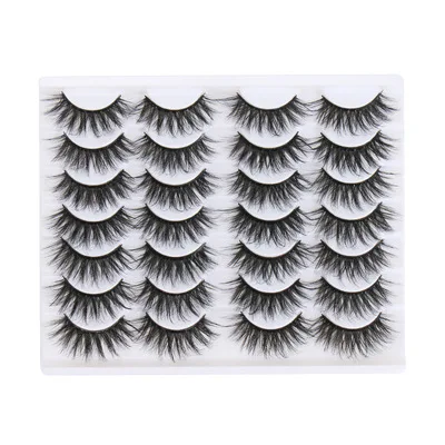 

QUEENA 5D curling natural slender black stem false eyelashes handsharpened five pairs nude makeup eyelashes wholesale