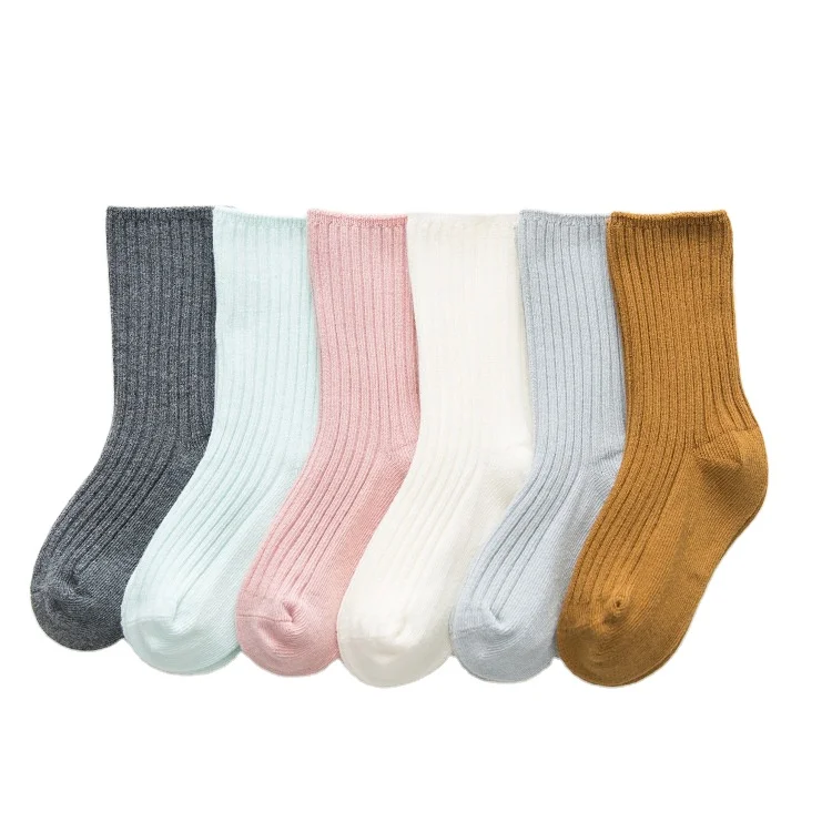 

Hign quality Autumn warm cotton mid calf cute floor silicon anti slip baby socks, 6 colors