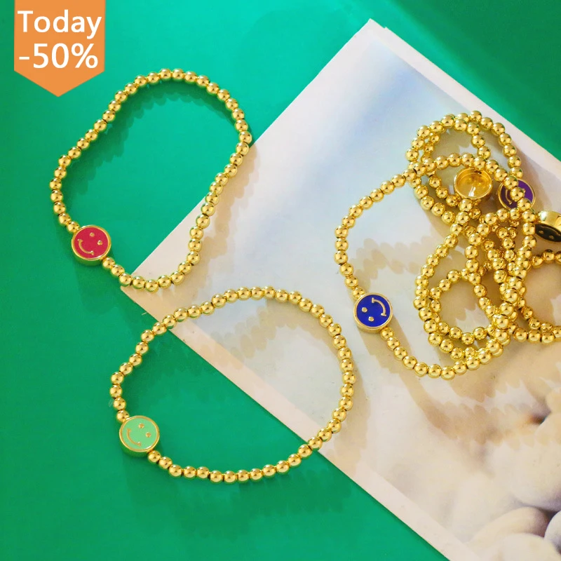 

factory wholesale Bracelet Couple Bohemia Smile Face Beads Bracelets for Women