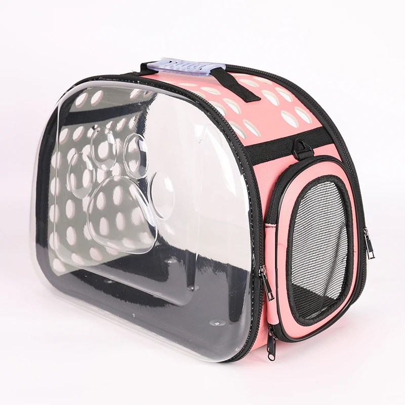 

Portable Pet Dog Cat Transport Travel Carrying Bag Transparent With Tape and Storage