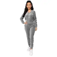 

Sexy Autumn Winter Hoodies Sweatshirt Velvet Tracksuit Women Set Outfit Fashion Two Piece Suits Casual Overalls Y12347