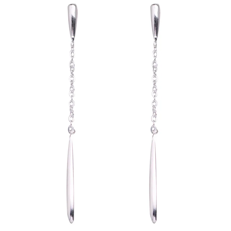 925 Silver Earrings for Women Long Tassel Earrings Ear Line Pendientes Fashion Papercranes Ear Line Drop Earrings