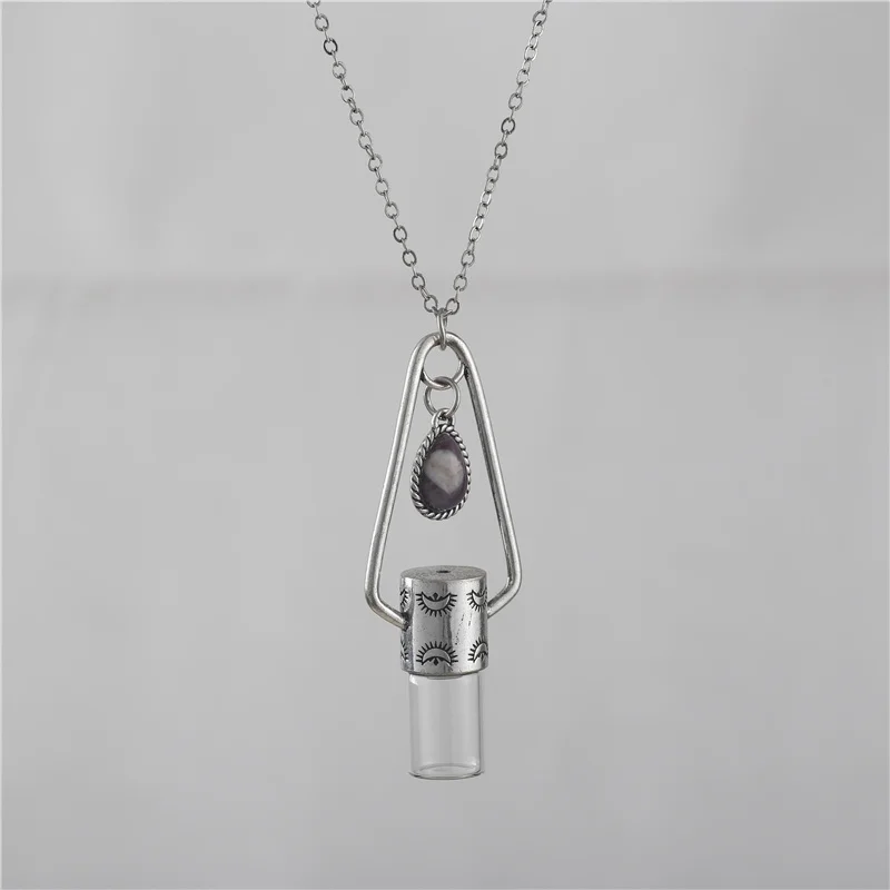 

Natural Crystal Stone Essential Oil Aromatherapy Diffusers Bottle Pendant Necklace