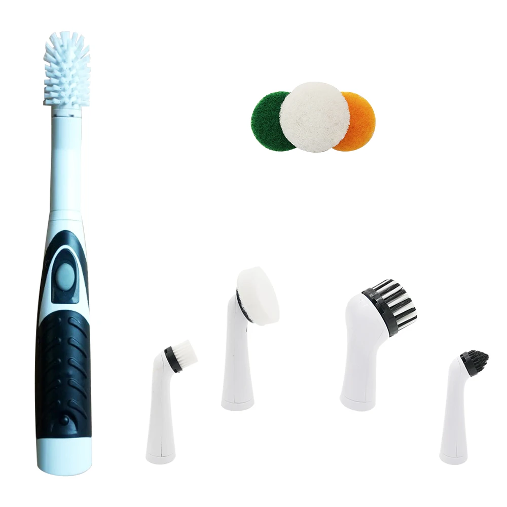 

5 in1 Floor Electric Cleaning Brush Bathroom Electric Sonic Scrubber Cleaning Brush, Black ,green or blue