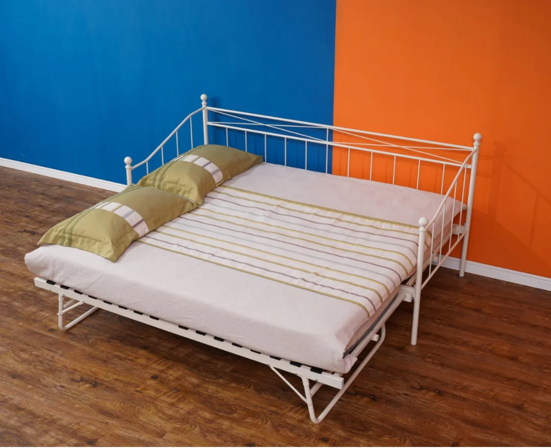 sofa cum bed/single bed/ new separated twin-size trundle for metal daybed frame/living room furniture/white