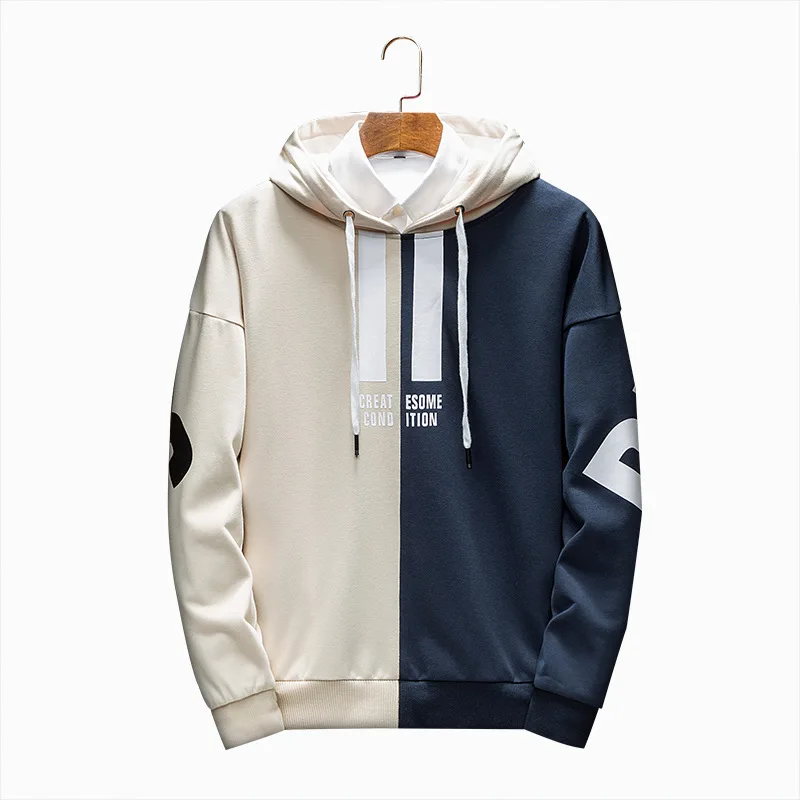 

Men Street Wear Yellow Pull Over Embroidery Or Silk Screen Sweater Custom Color Block Hoodie, Khaki, red, yellow,