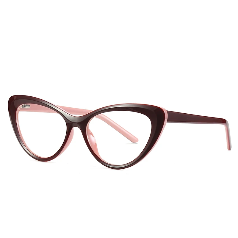 

South America Hot sell Women Glasses Frames Cat Eye Optical Computer EyeGlasses TR90 Frame Anti Blue Light Blocking Eyeglasses