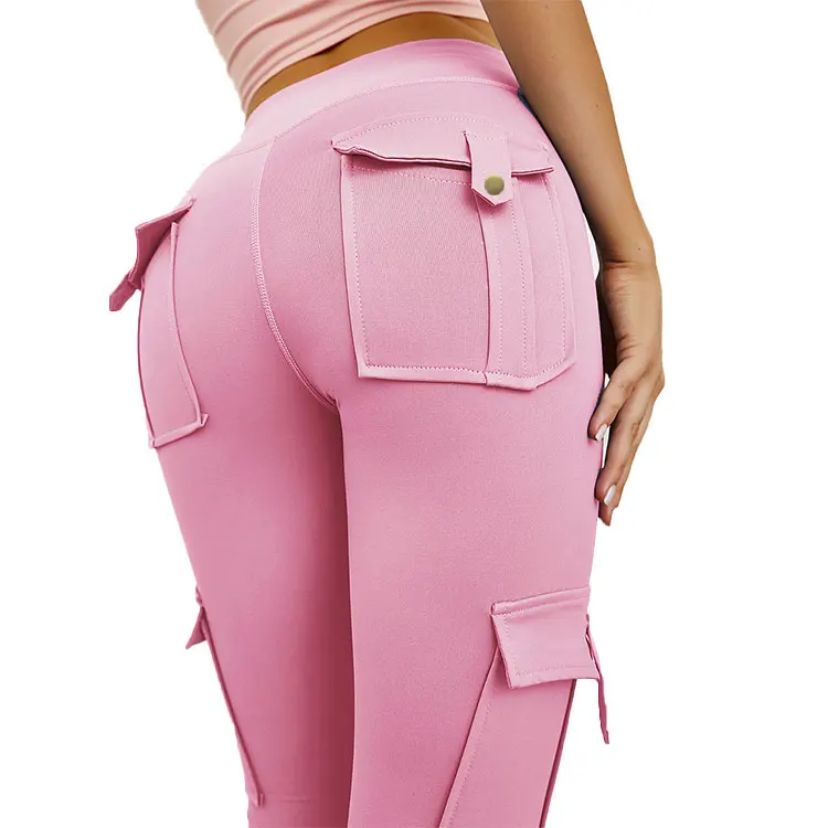 

Polyester High Waisted Workout Leggings With Pockets