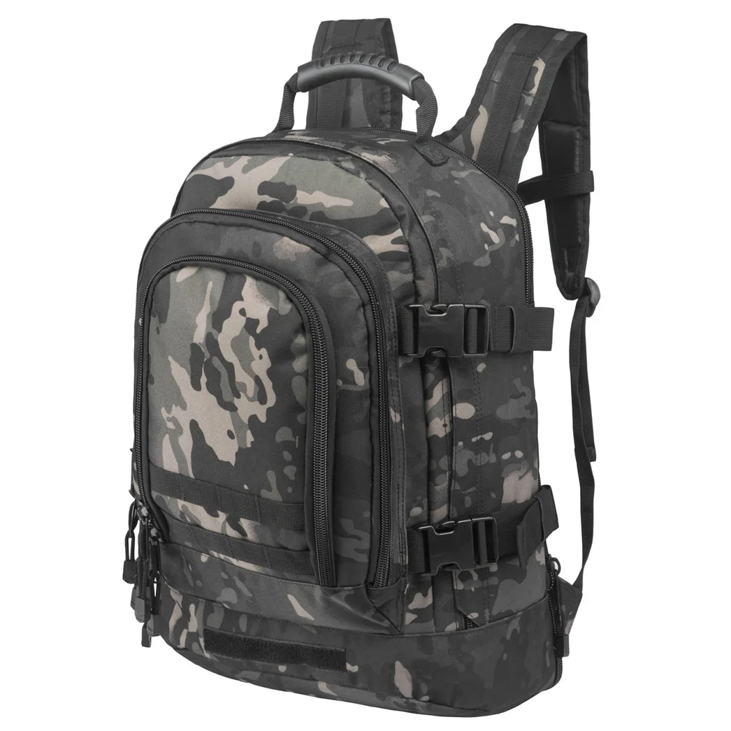 

600D Black multicame water resistant adjustable shoulder strap sport hiking molle Military Tactical Backpack bag, Black multicam military tactical backpack