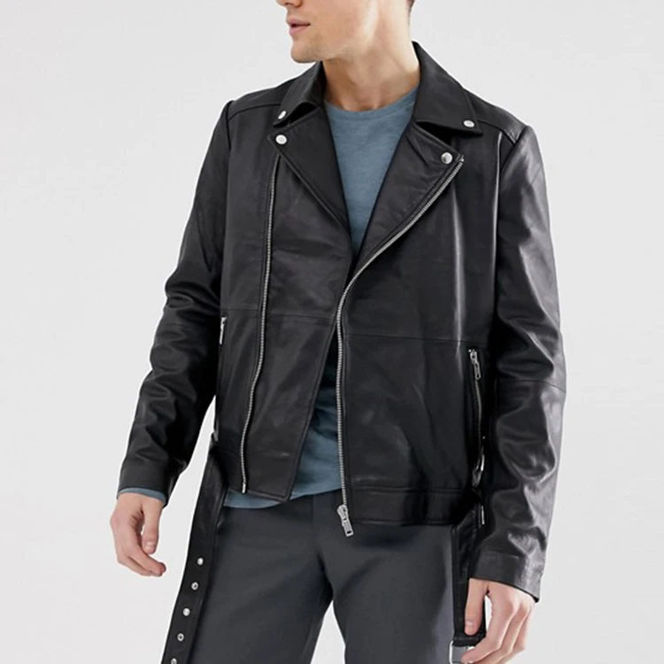 bloc leather biker jacket