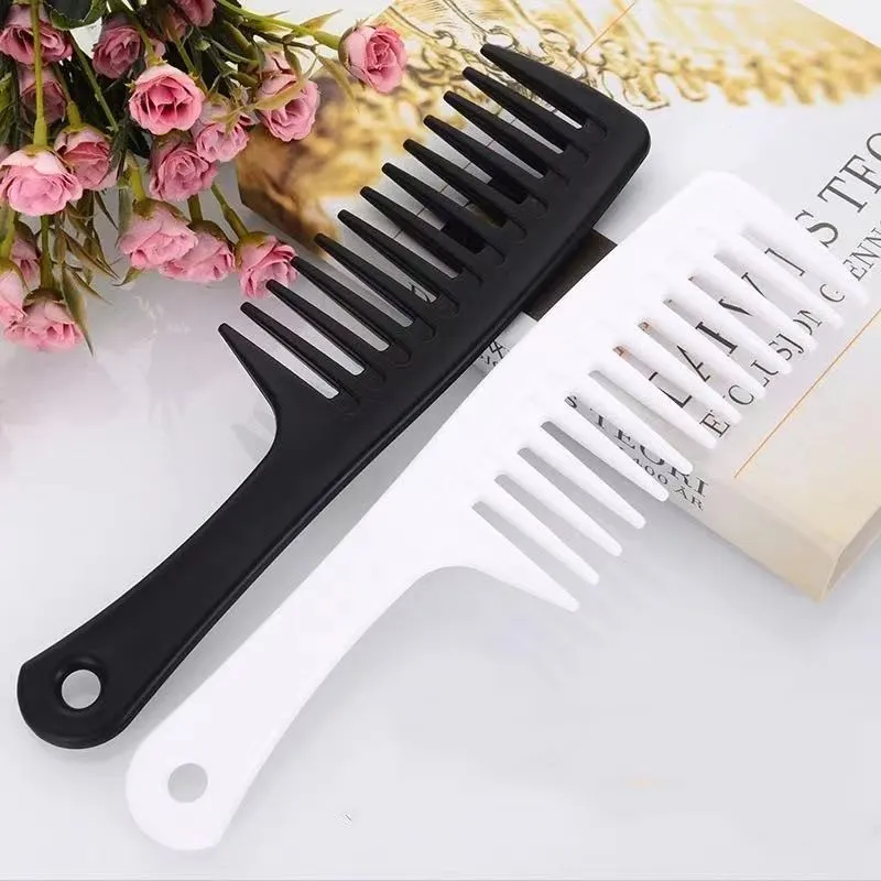 

Professional private label plastic wide tooth hair comb, 4 colors