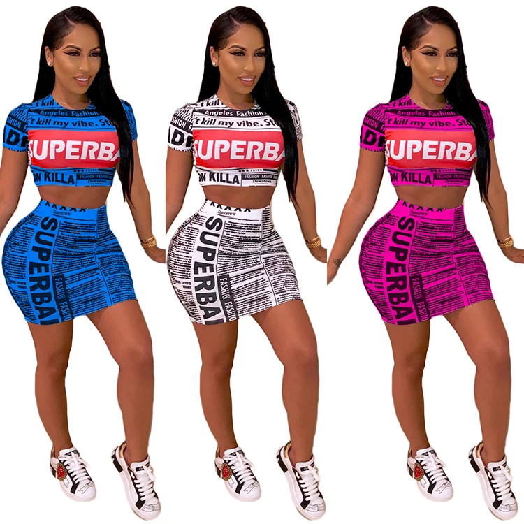 

Two Piece Skirt Set Outfits 2 Piece Set Women Clothing Sexy Ladies 2 Piece Set stylish sexy dress bodycon women skirts casual