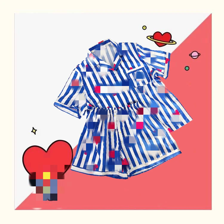 

Bangtan Boys Wholesale KPOP Cute Bangtan Boys Cartoon Summer Short Pajamas
