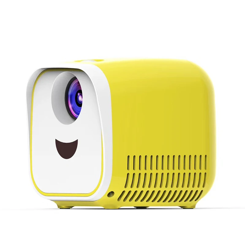 

Mini projector L1 children portable player eye protection home media player, Yellow/white, black/yellow