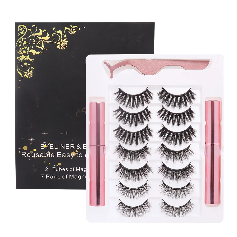 

Newest Magnetic eyelashes and magnetic eyeliner kit lashes wholesale vendor Full Strip Lashes eyelash boxes eye lash vendors, Natural color