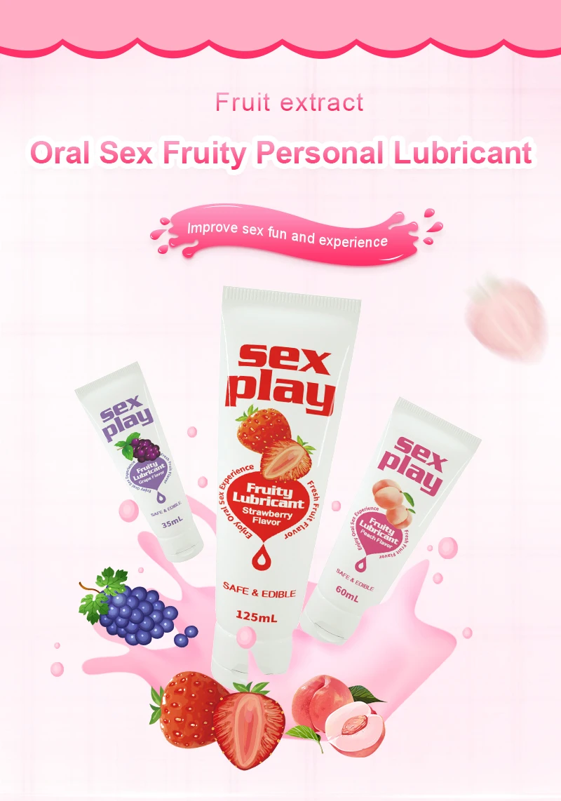 Fruit Flavored Water Based Lube Oral Sex Natural Edible Sex Lube For 9050