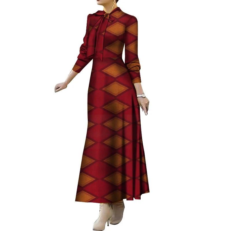 

WY5848 African Dresses for Women African Print Dress Long Sleeve Lady Party Evening Dress African Clothes