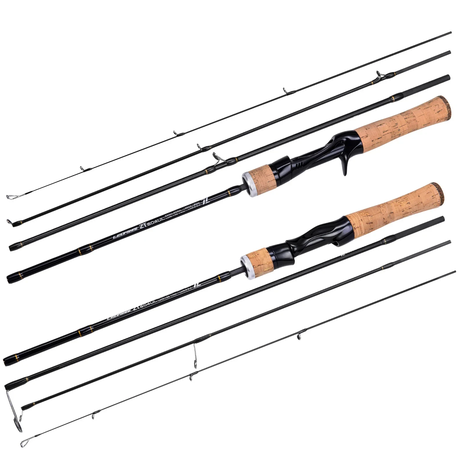 

NEWMAJOR 1.8M 4 Section Fishing Rod Carbon Light Spinning Rod Baitcasting Rod for Stream