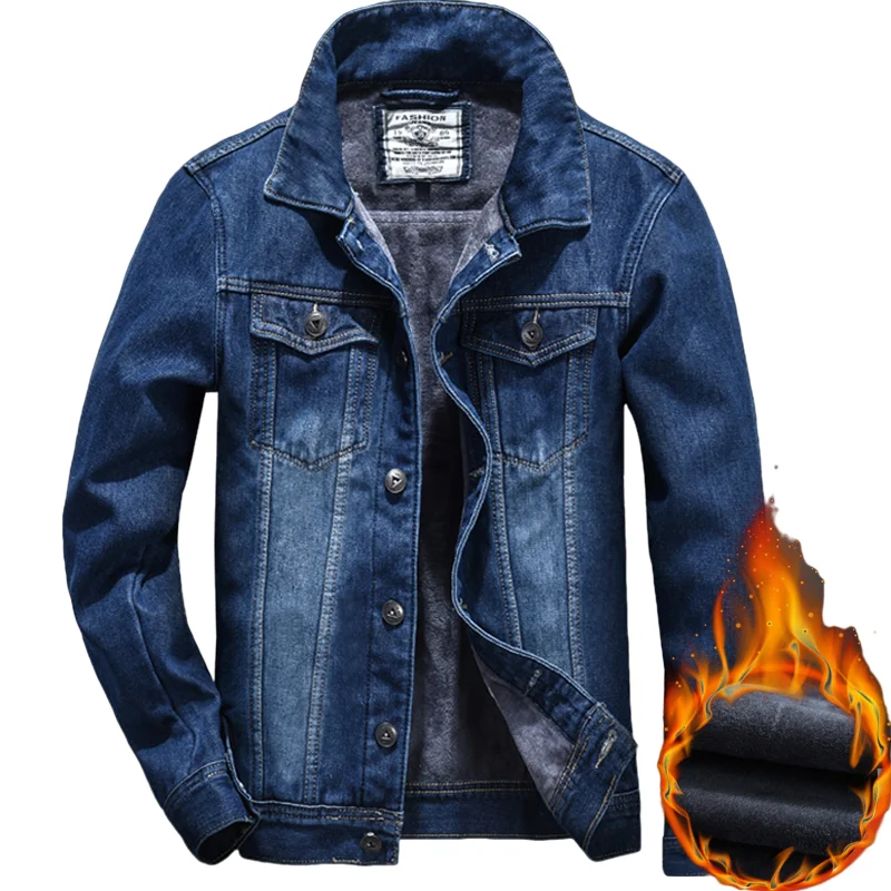 

2021 New Blue winter denim Jacket Plus Size Jacket Custom Wholesale Coat for Big and Tall Men