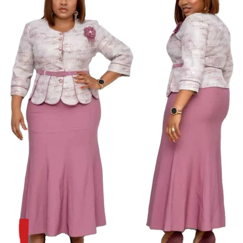 

Women's printed jacket skirt Plus size 3XL 4XL lady elegant dresses