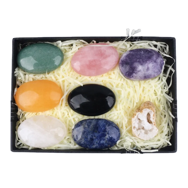 

Wholesale Natural Crystal Palm stone Crystal Gift Box For Gifts
