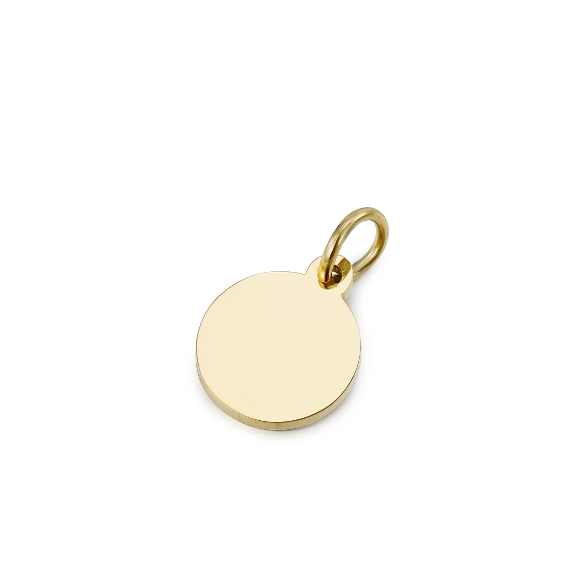 

DIY Thick Round Stamping Charm Pendant 14K Gold Plated Smooth Blank Stainless Steel Stamping Charms for Necklace Bracelets, Silver/gold/rose gold