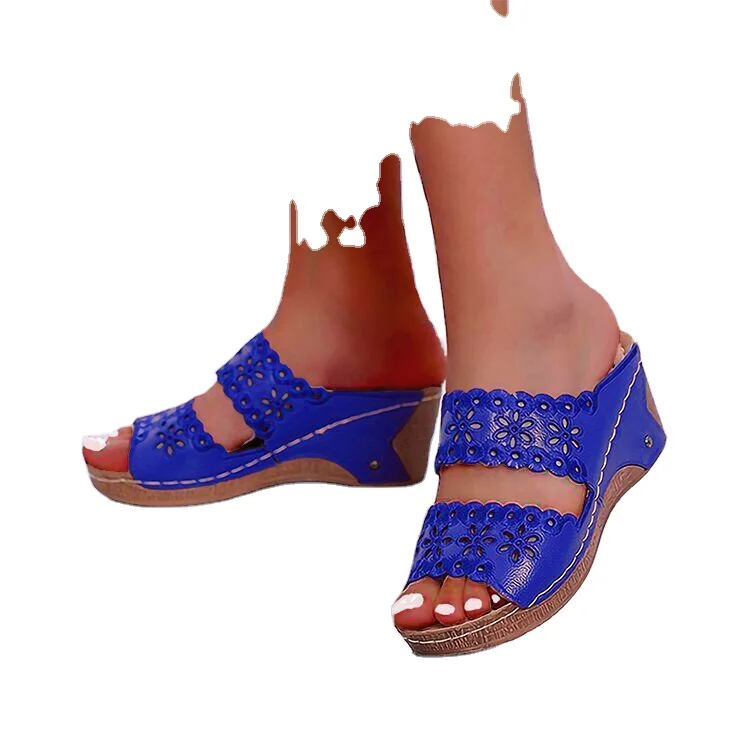 

New fashion design hollow flat bottom women's sandals outdoor leisure ladies slippers