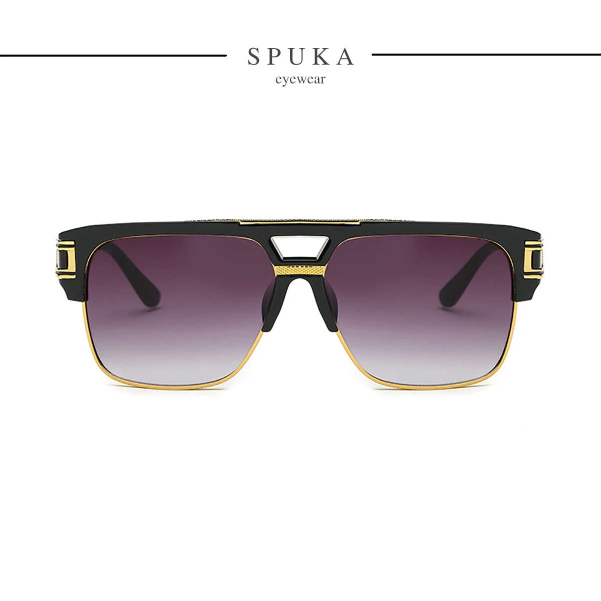 

SPUKA 97123 Vintage Men Fashion Square Shades Retro Sun Glasses Women Luxury Sunglasses, As photos/custom colors