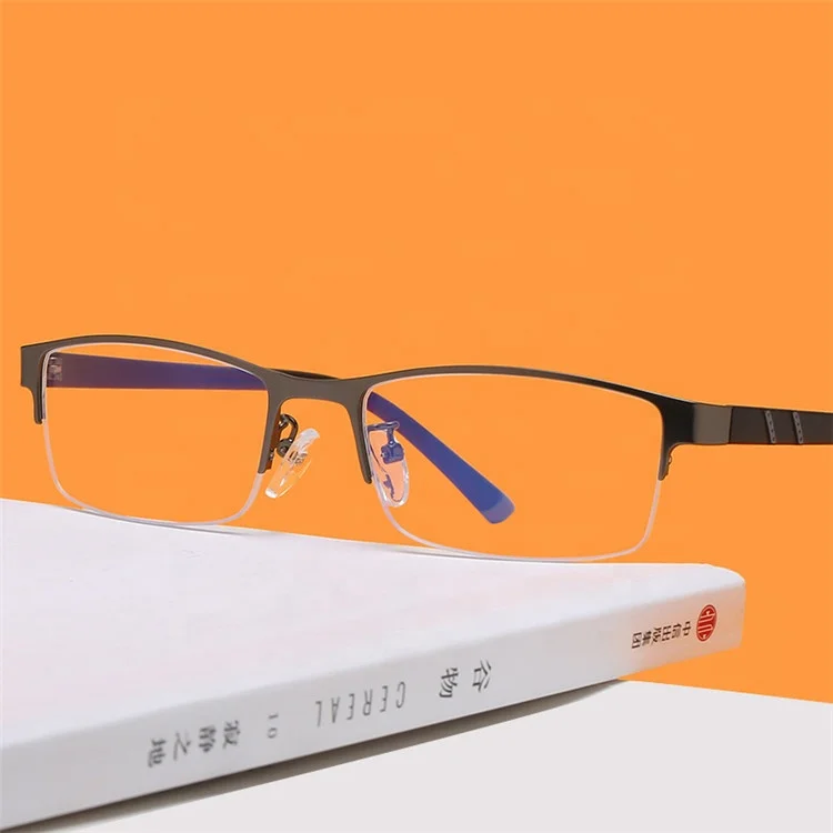 

Fashion transparent spectacles half rim metal proof blue light glasses frame men anti blue light optical glasses frames, Mix color or custom colors