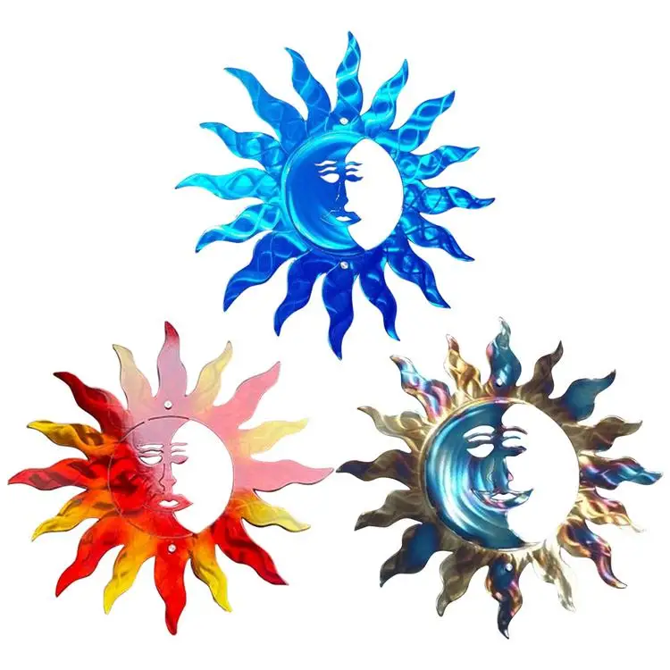 

Metal Wall Art Sun Moon Statue Hanging Ornament Decor