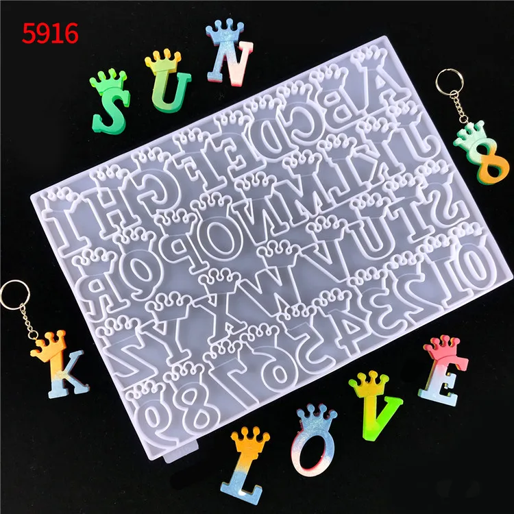 

Y4166 Diy crown Letter Resin Mold Backward Alphabet Silicone Mould