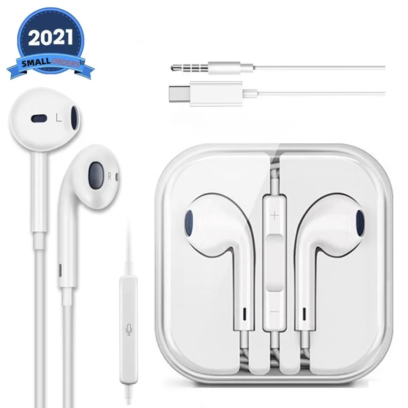 

Selling 3.5mm jack wired earphones headset Bass In Ear mini handsfree phones 8Pin earbuds For Type c headphones, White/black/blue/pink