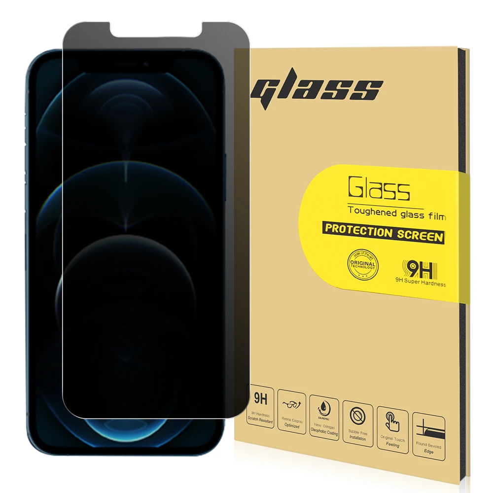 

0.33mm Screen protctor Peep-proof 9H Screen protection Glass L Slot 3D Tempered Glass for iphone12Por max 6.7