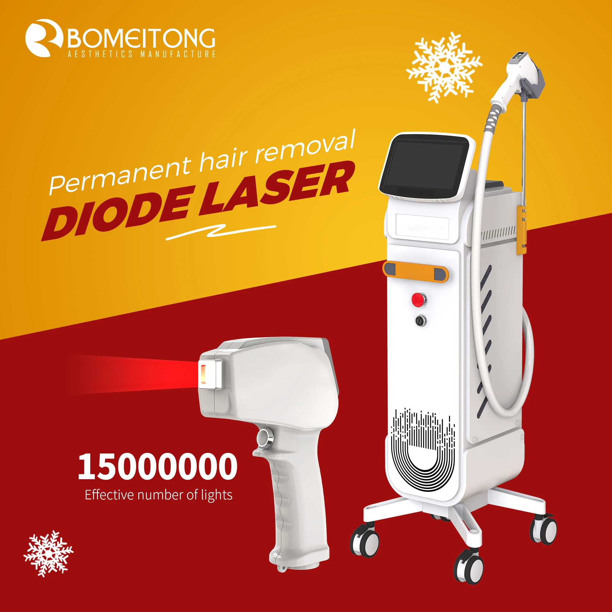 

Vertical Skin rejuvenation professional manufacturer 755 808 1064nm Beauty Equipment Medical hair removal diode laser 808nm