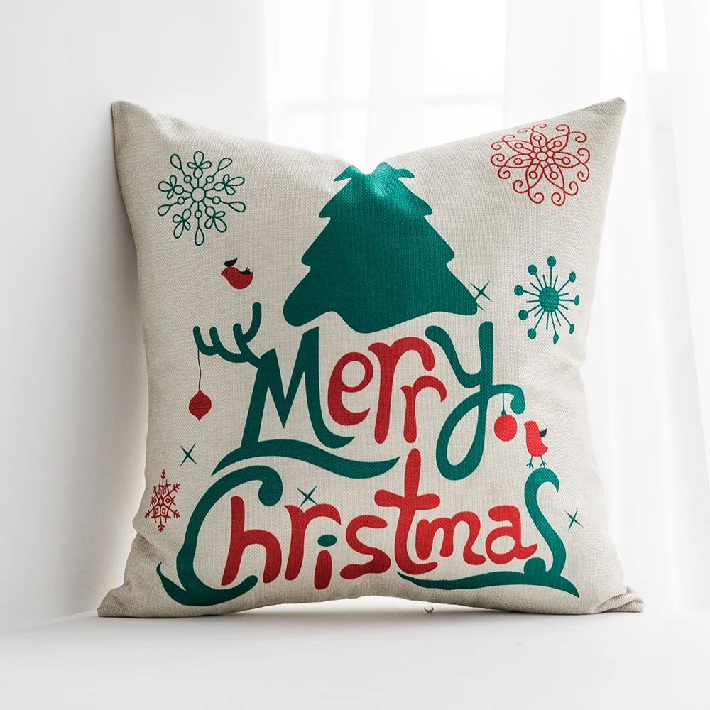 Wholesale Christmas Throw Pillows Case For Home Decor Custom Printed Pillow Cover 18x18 Inch