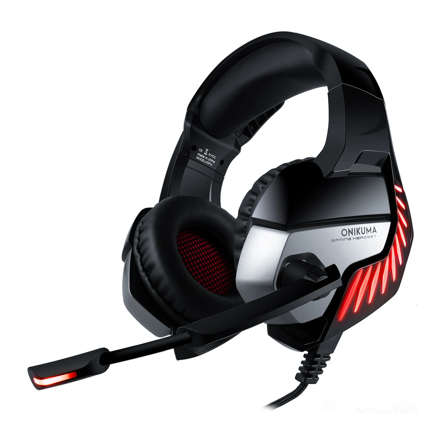

ONIKUMA K5 Pro Gaming Headset with Microphone PC Gamer 3.5mm Stereo Headphones Noise Cancelling Over Ear Cups for PS4 Gamepad