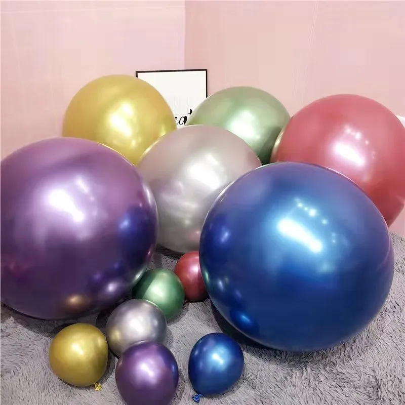 

Giant Metallic Color 18 inches Silver Gold Balloons Inflatable Helium Latex Chrome Party Balloons