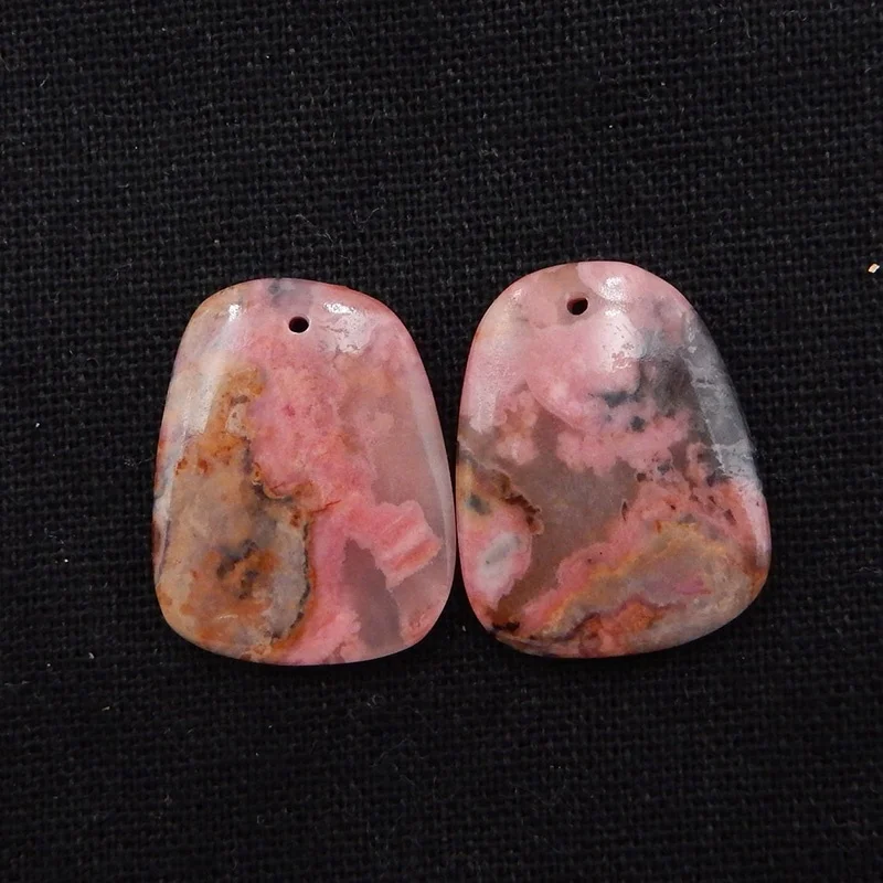 

Natural Rhodonite Earrings Beads, stone for earrings making, , 9.3g, Natural pink