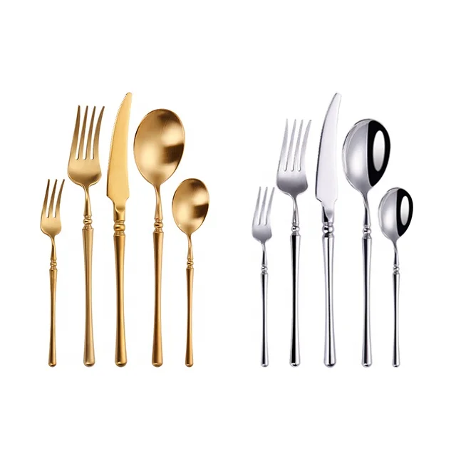 

Royal flatware sets gold silverware mirror polishing spoons stainless steel teaspoon luxury cutlery sets