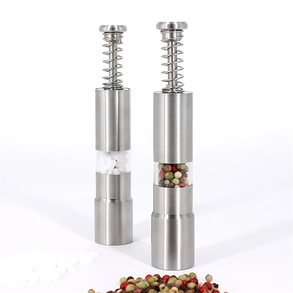 

mini thumb salt and pepper mill grinder set