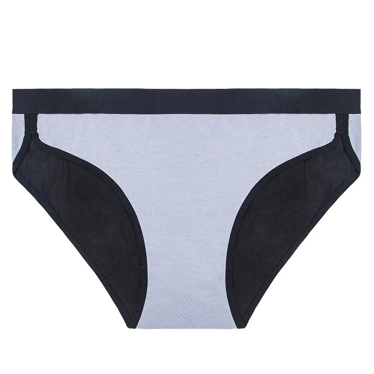 

Shanhao Absorbent Cotton Menstrual Period Underwear 4 Layers Sustainable Period Panties, Gray /customized color