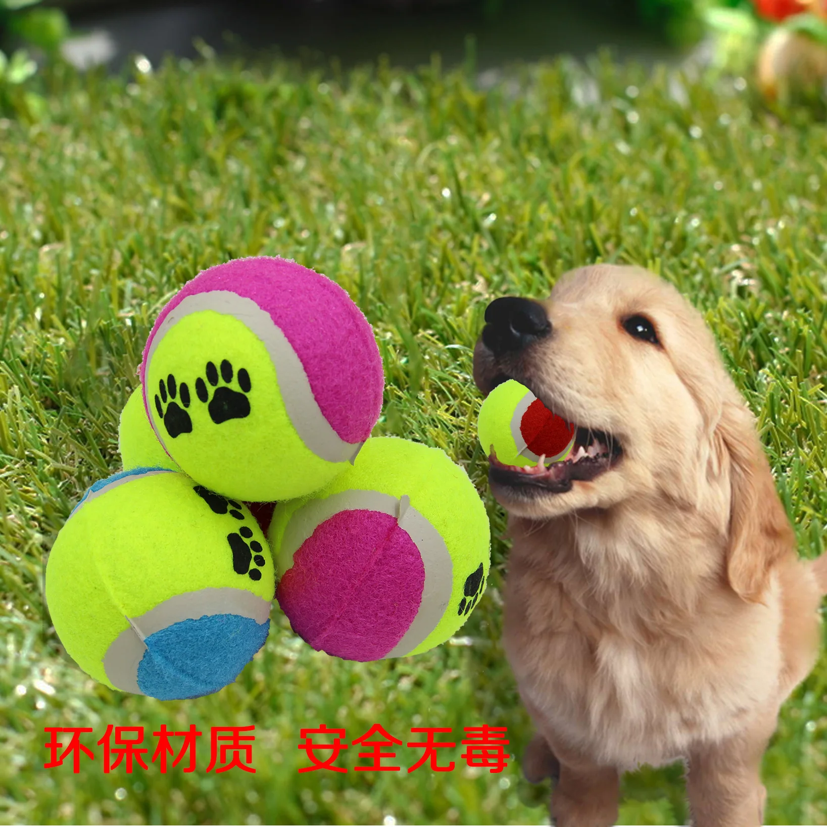 

Cross border 63mm2 5-inch footprints tennis pet nibble ball pet ball